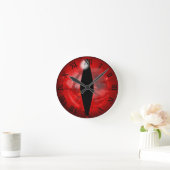 Red Dragon Eye Runde Wanduhr (Zuhause)