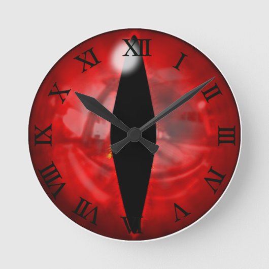 Red Dragon Eye Runde Wanduhr (Vorderseite)