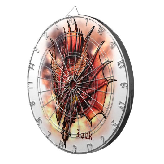 Red Dragon Fantasy Individuelle Name Dart Board Dartscheibe (Vorderseite rechts)