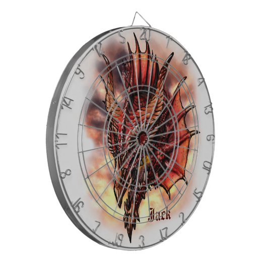 Red Dragon Fantasy Individuelle Name Dart Board Dartscheibe (Vorderseite Links)