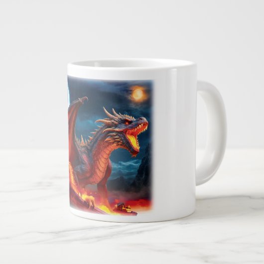 Red Dragon Full Moon Coffee Tasse (Vorderseite Rechts)