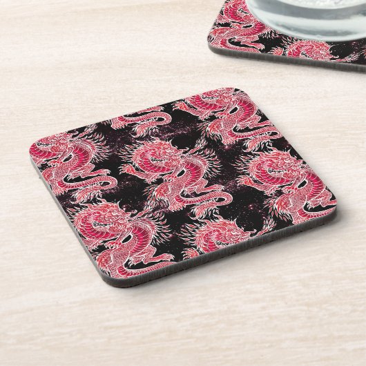 Red Dragon Galaxy Getränkeuntersetzer (Linke Seite)