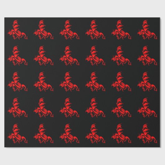 Red Dragon Geschenkpapier (Flach)