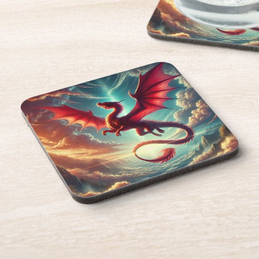 Red Dragon Getränkeuntersetzer (Linke Seite)