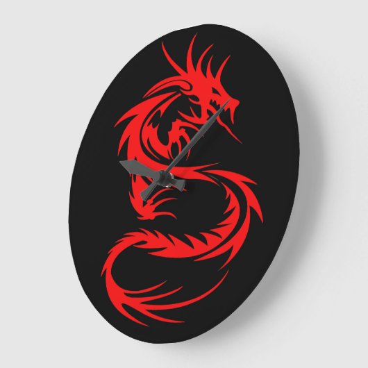 Red Dragon Große Wanduhr (Winkel)