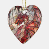 Red Dragon Imitats verklebte Glaskonstruktion Keramik Ornament (Links)
