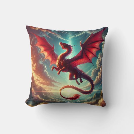 Red Dragon Kissen (Vorderseite)