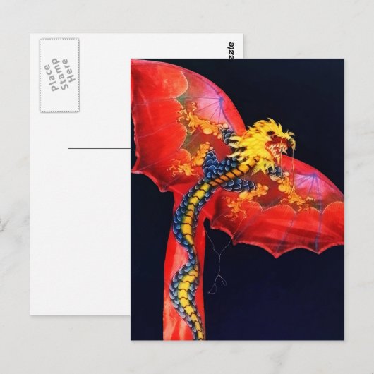Red Dragon Kite Postkarte (Vorne/Hinten)
