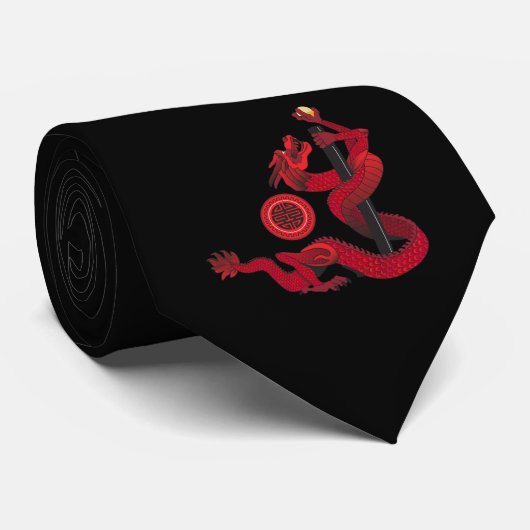 Red Dragon Krawatte (Gerollt)