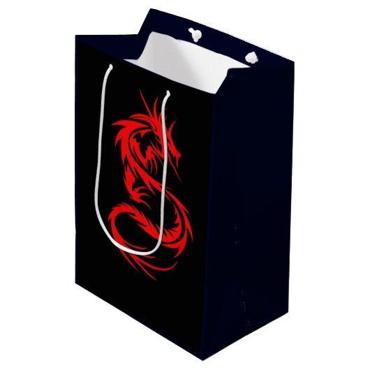 Red Dragon Mittlere Geschenktüte (Vorderseite Schrägansicht)
