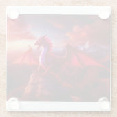 Red Dragon Perlen auf Craggy Mountain Peak Glasuntersetzer (Rückseite)