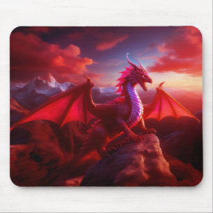 Red Dragon Perlen auf Craggy Mountain Peak Mousepad
