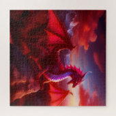 Red Dragon Perlen auf Craggy Mountain Peak Puzzle (Horizontal)