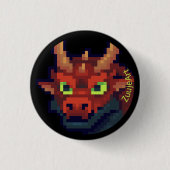 Red Dragon. Pixelart pixel art Button (Vorderseite)