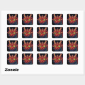 Red dragon pixelart, Pixel Art  Quadratischer Aufkleber (Blatt)