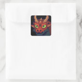 Red dragon pixelart, Pixel Art  Quadratischer Aufkleber (Tasche)