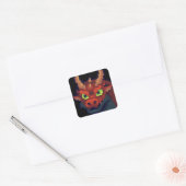 Red dragon pixelart, Pixel Art  Quadratischer Aufkleber (Umschlag)