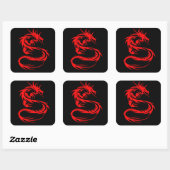 Red Dragon Quadratischer Aufkleber (Blatt)