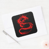 Red Dragon Quadratischer Aufkleber (Umschlag)