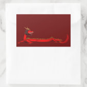 Red Dragon Rechteckiger Aufkleber (Tasche)
