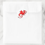 Red Dragon Runder Aufkleber (Tasche)