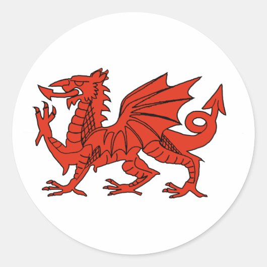 Red Dragon Runder Aufkleber (Vorderseite)