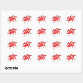 Red Dragon Runder Aufkleber (Blatt)