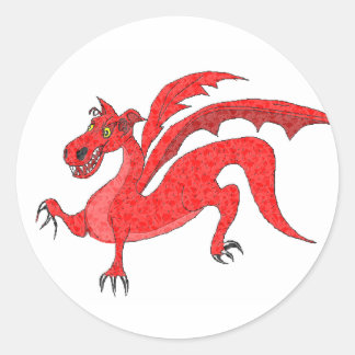 Red Dragon Runder Aufkleber
