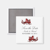 Red Dragon Save the Date Magnet (Vorderseite/Rückseite)
