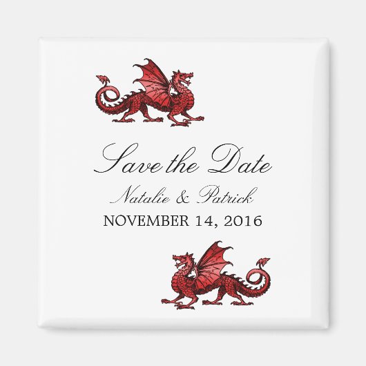 Red Dragon Save the Date Magnet (Vorne)