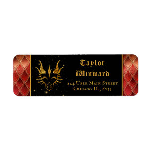 Red Dragon Scales Gold Imitate Glitzer