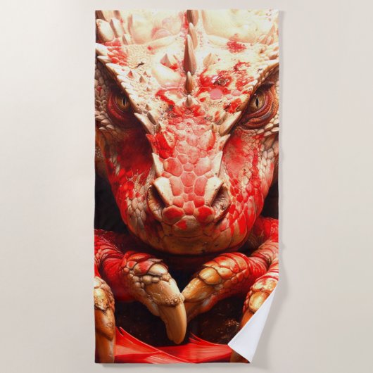 Red Dragon Strandtuch (Vorderseite)