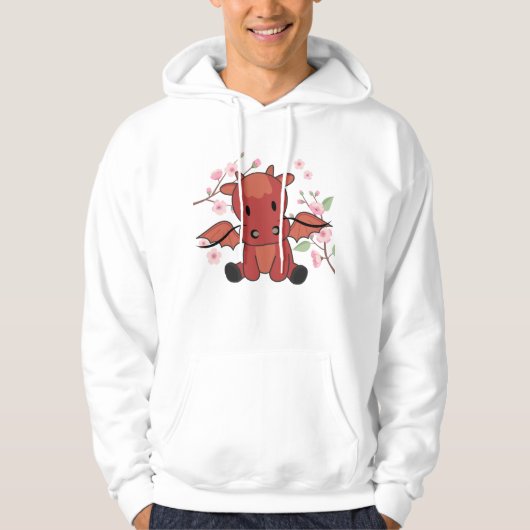 Red Dragon Sweet Animes für Kawaii Fantasy Hoodie (Vorderseite)