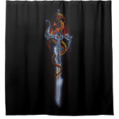 Red Dragon Sword Fantasy Duschvorhang (Vorderseite)