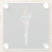 Red Dragon Sword Fantasy Glasuntersetzer (Rückseite)