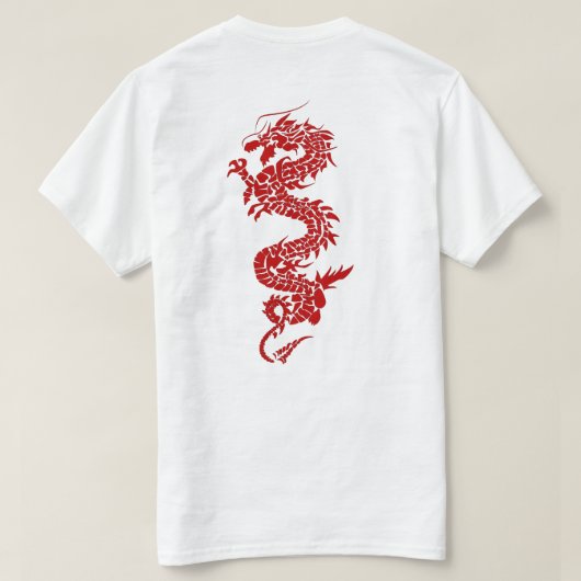 Red Dragon T - Shirt - Asian Mythology & Power Sym (Design Rückseite)