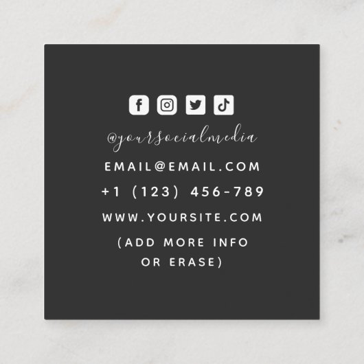 Red Dragon Tattoo Artist Quadratische Visitenkarte (Rückseite)