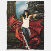 Red Dragon Urban Fantasy Fleecedecke (Vorderseite)