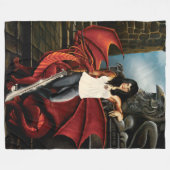 Red Dragon Urban Fantasy Fleecedecke (Vorderseite (Horizontal))