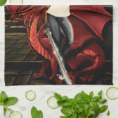 Red Dragon Urban Fantasy Geschirrtuch (Gefaltet)