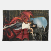 Red Dragon Urban Fantasy Geschirrtuch (Horizontal)