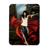 Red Dragon Urban Fantasy Magnet (Vertikal)