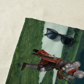 Red Dragon vs Knight Castle Fantasy Personalisiert Strandtuch (Beispiel)