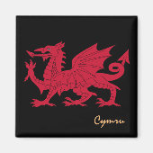 Red Dragon & Wales, walisische Flagge / Cymru Magnet (Vorne)
