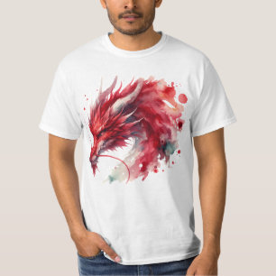 Red Dragon Water Color T - Shirt