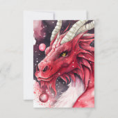 Red Dragon Watercolor Art Dankeskarte (Rückseite)
