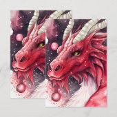 Red Dragon Watercolor Art Dankeskarte (Vorne/Hinten)