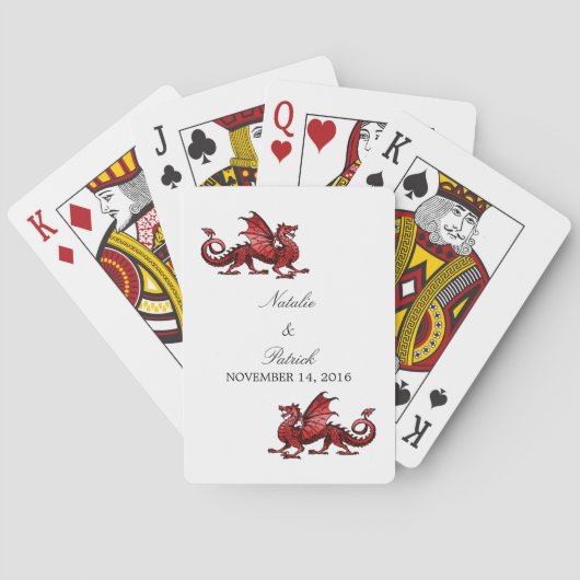Red Dragon Wedding Cards Spielkarten (Rückseite)