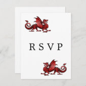 Red Dragon Wedding RSVP Postcard Einladungspostkarte (Vorne/Hinten)