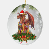 Red Dragon Weihnachtsmannmützen Bell Chrismas Gesc Keramik Ornament (Links)